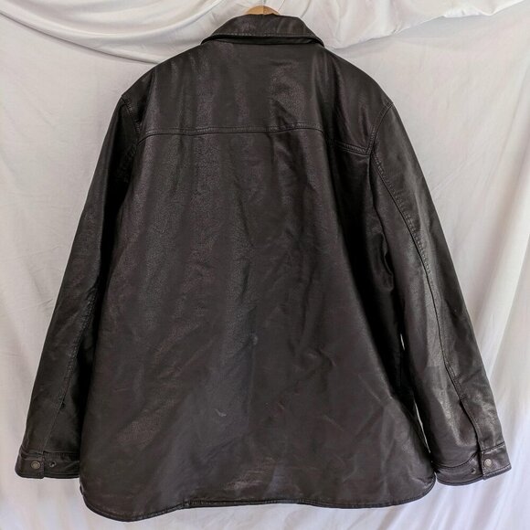 Levi's Men's Faux Leather Sherpa Lined Jacket XXL Dark Brown - Picture 2 of 11